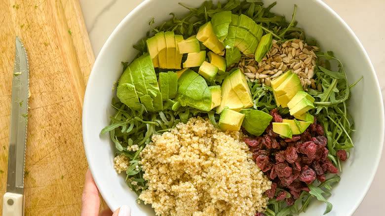 large bowl with salad ingredients