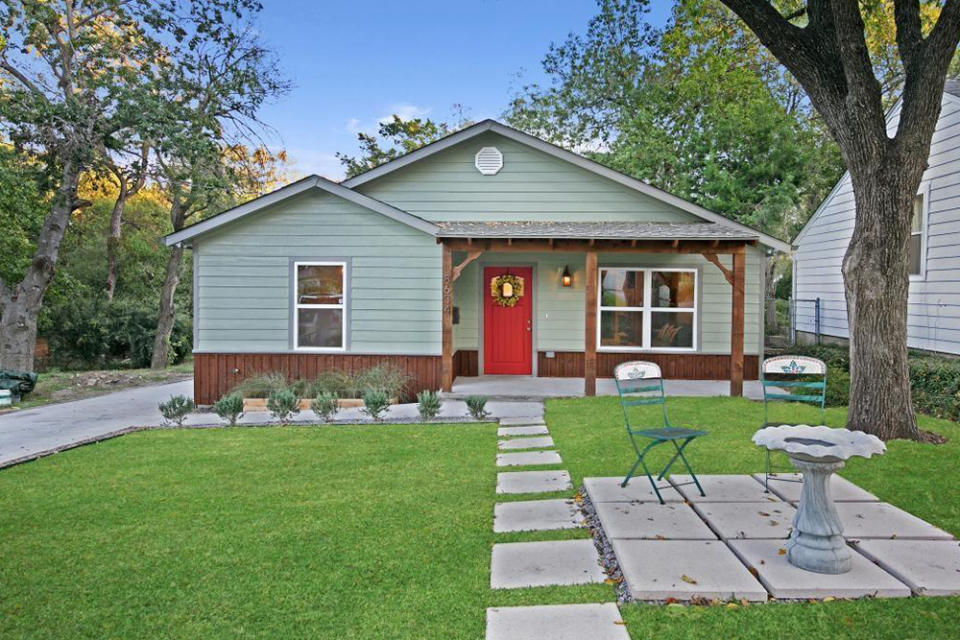 architectural styles red front door in dallas