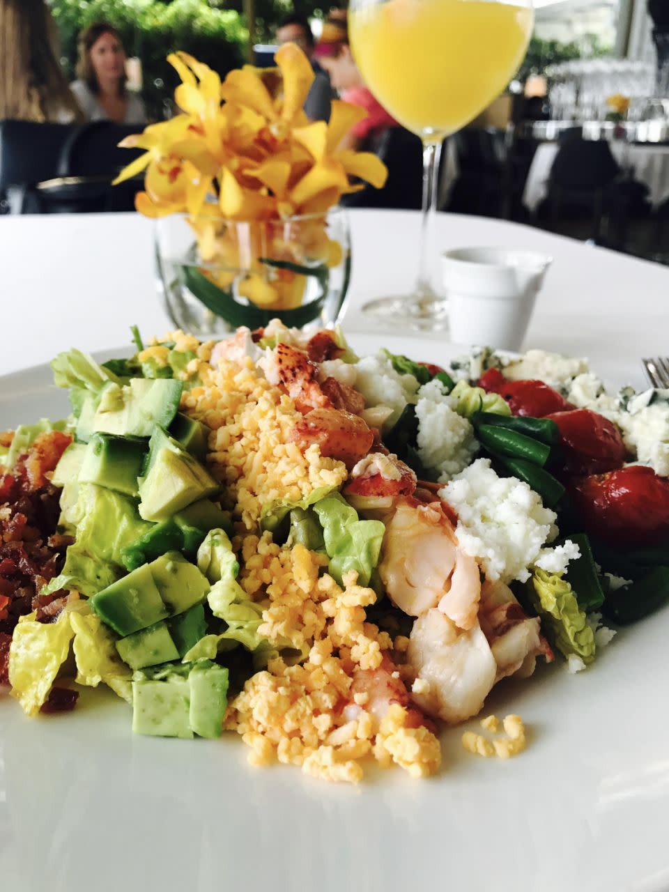 The Maine lobster cobb salad was a healthy menu choice.