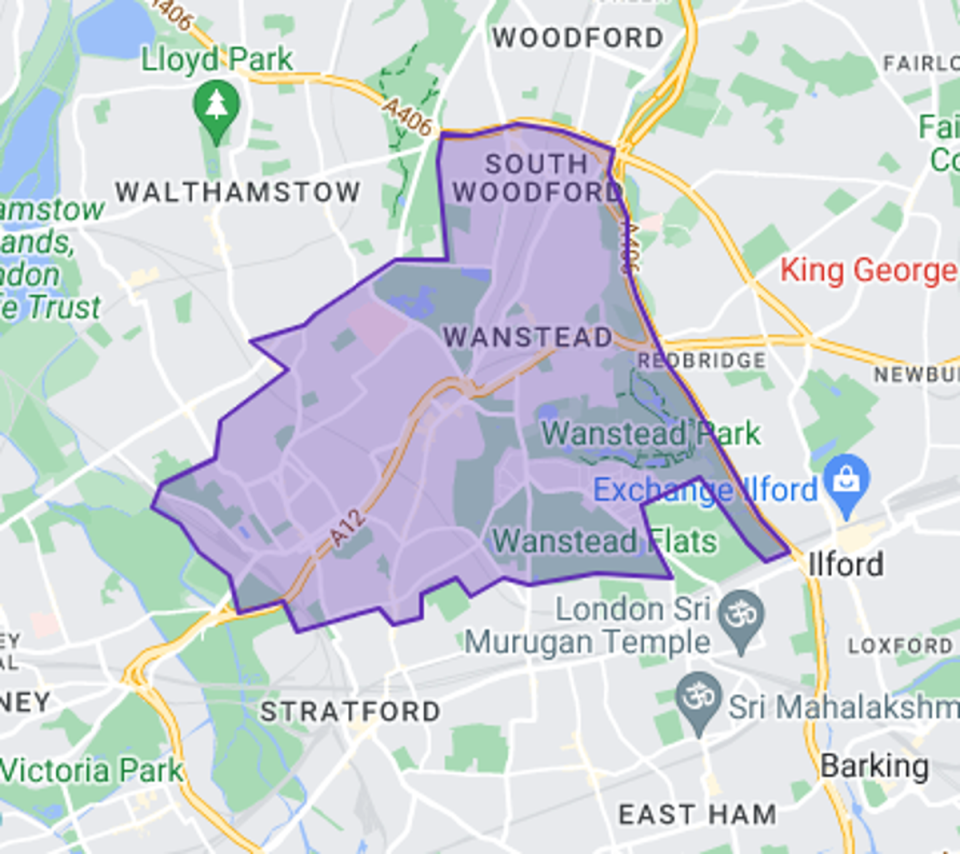 Map of Leyton and Wanstead constituency (Google Maps)