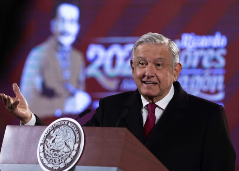 Le président du Mexique Andres Manuel Lopez Obrador lors d'une conférence de presse à Mexico le 10 janvier 2022 (AFP/-)