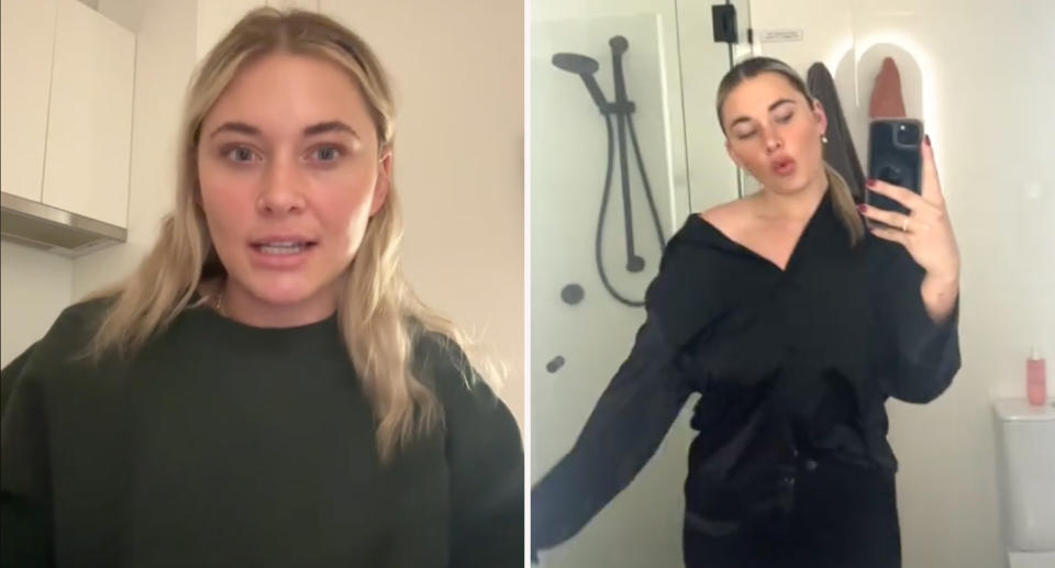 Screengrabs from TikTok showing US woman Devyn Hales. 