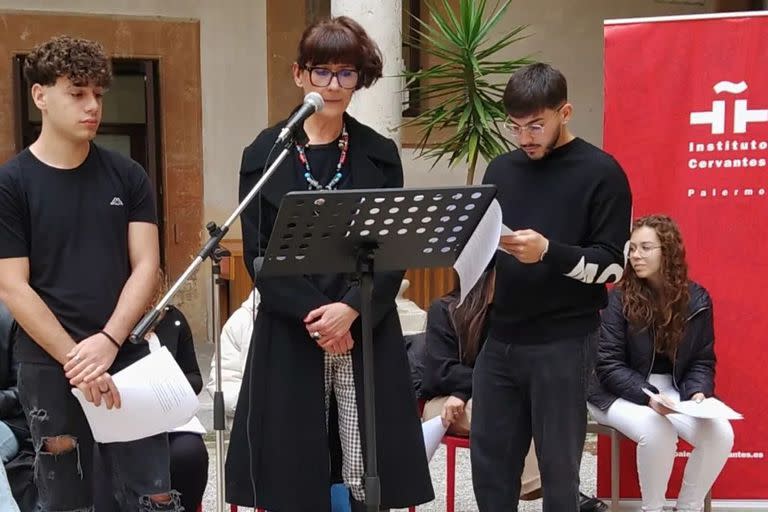 La actriz durante su participación en el Instituto Cervantes de Palermo 