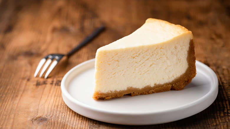 Slice of New York-style cheesecake