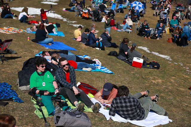 <p>Joe Raedle/Getty</p> The eclipse in Houlton, Maine