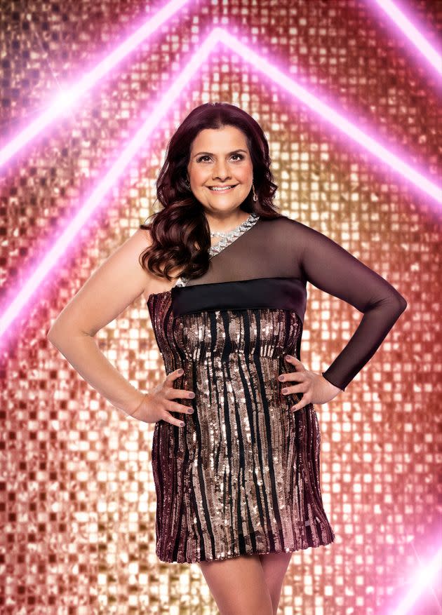 Nina Wadia is not looking forward to getting her glam on every week (Photo: Ray Burmiston/BBC)