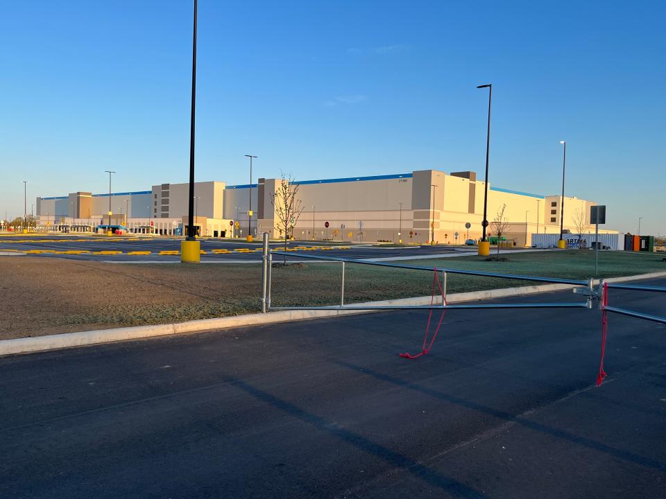 The Amazon distribution facility in Elkhart County seems to be largely completed, but hiring is yet to begin for the facility.