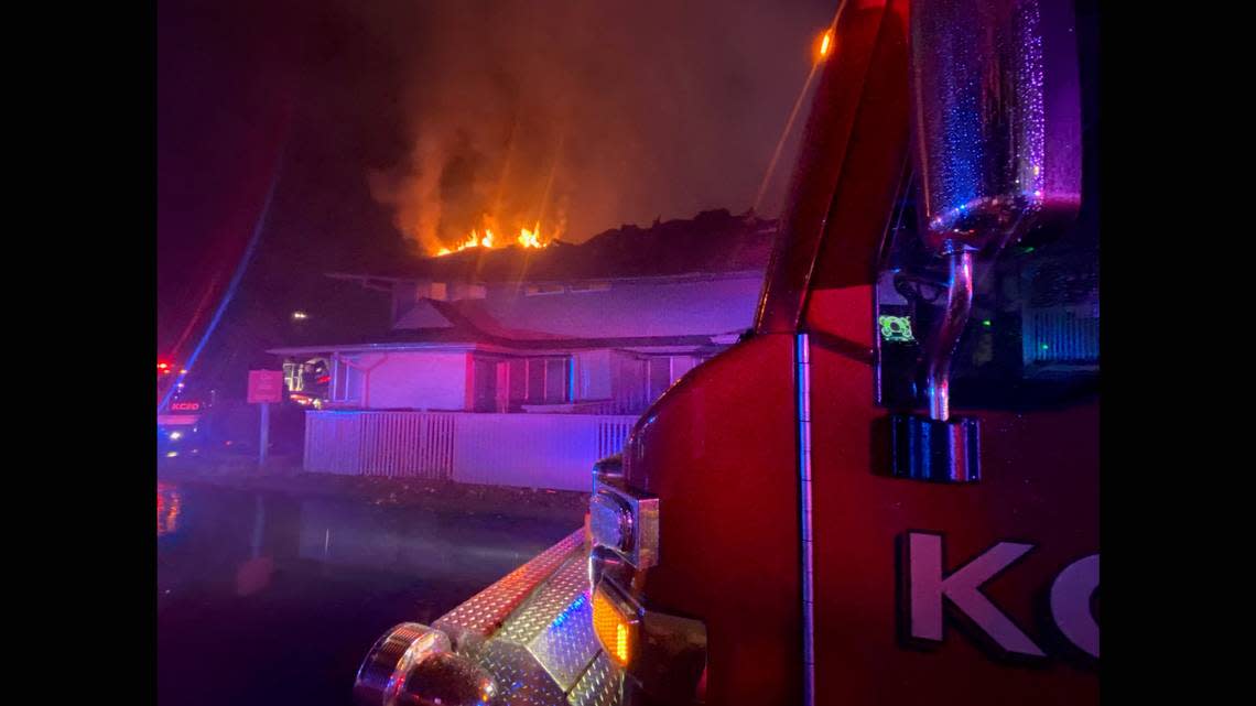 A fire at the Vivion Oaks apartments, 5056 North Oak Trafficway, in Kansas City, North, left two people dead. A Kansas City Police Department bomb and arson police unit is investigating.