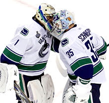 Luongo offered words of encouragement to replacement Cory Schneider in Game 6, but the Canucks backup couldn't hear over the roar of the Boston crowd