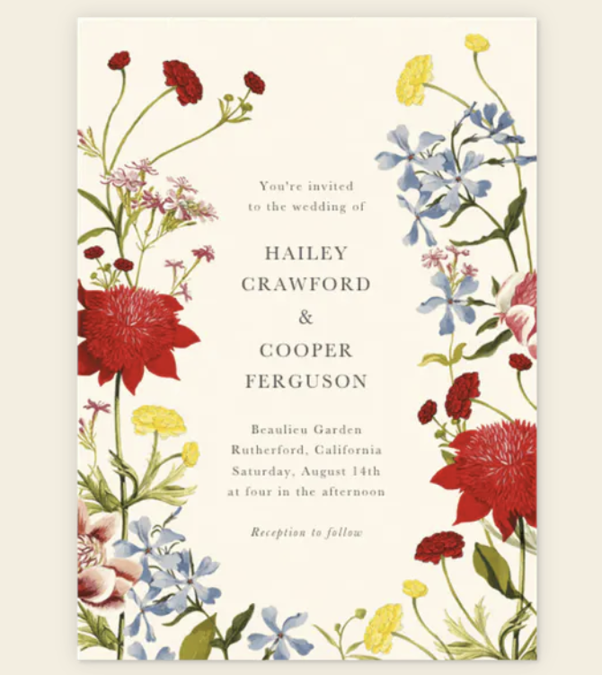 Papier Floral Wedding Invitation