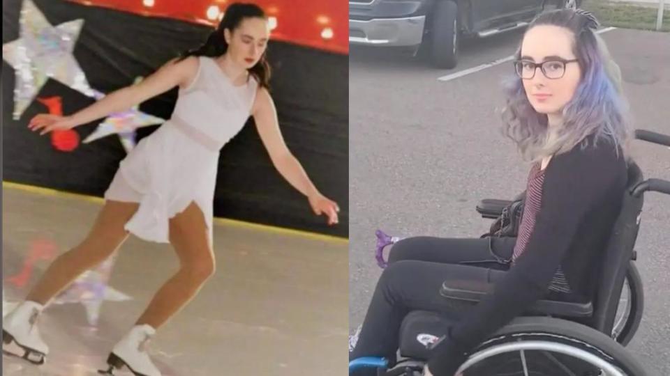 女子罹病後只能以輪椅代步。（圖／翻攝自紐約郵報）