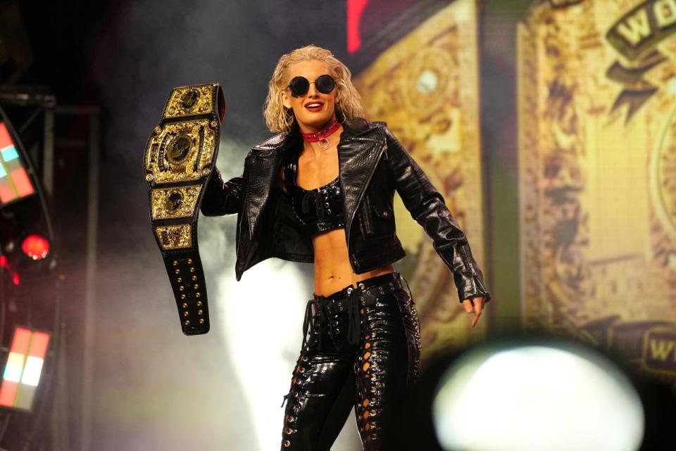 Ex-WWE wrestler Toni Storm is currently AEW's interim women's champion.