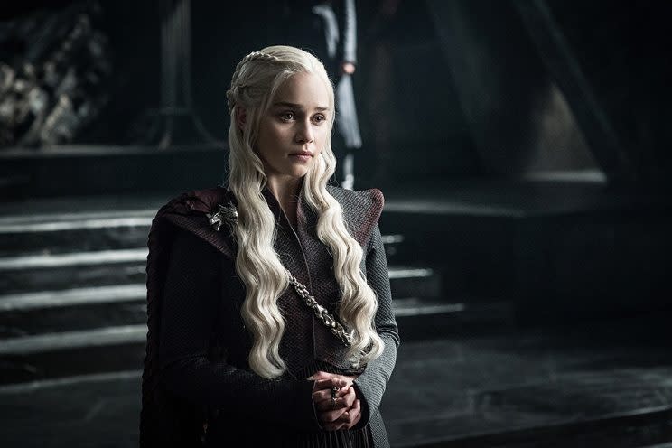 Emilia Clarke as Daenerys Targaryen in HBO's Game of Thrones . (Photo Credit: HBO)