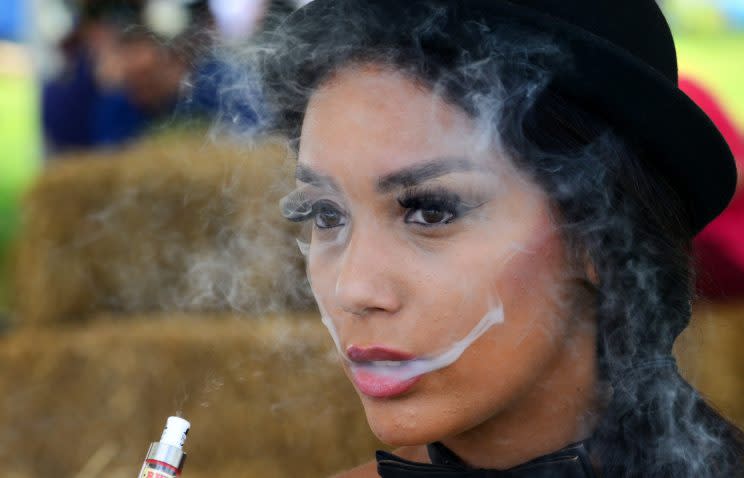 A woman at a UK vaping festival in 2015 (Rex)