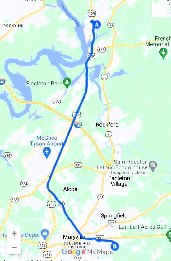 The funeral procession route for Blount County Sheriff's Deputy Greg McCowan