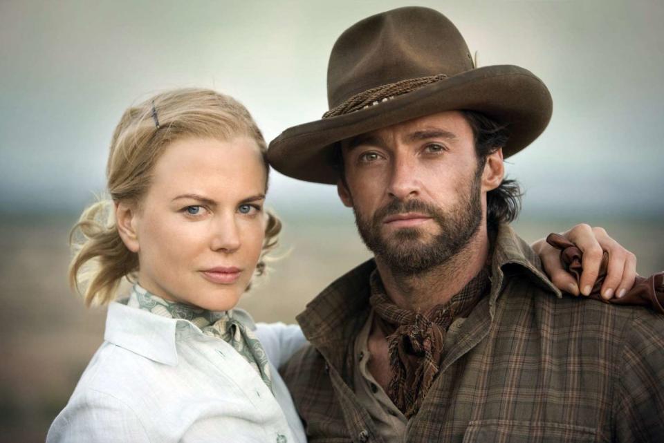 OUTBACK, AUSTRALIA - UNDATED: This handout photo provided by Fox Studios on June 19, 2008, shows actors Hugh Jackman and Nicole Kidman in a scene from the forthcoming movie "Australia" in the Australian Outback, Australia. "Australia" is scheduled for worldwide release in November and Tourism Australia have announced a global marketing campaign to accompany the movie, which they expect will encourage visitors to visit the country. (Photo by Fox Studios/Getty Images)
