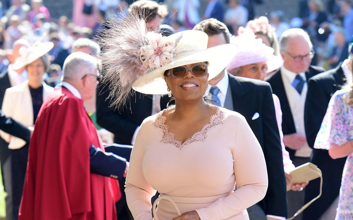 Oprah Winfrey wore pink Stella McCartney, but had originally planned to wear cream - REUTERS