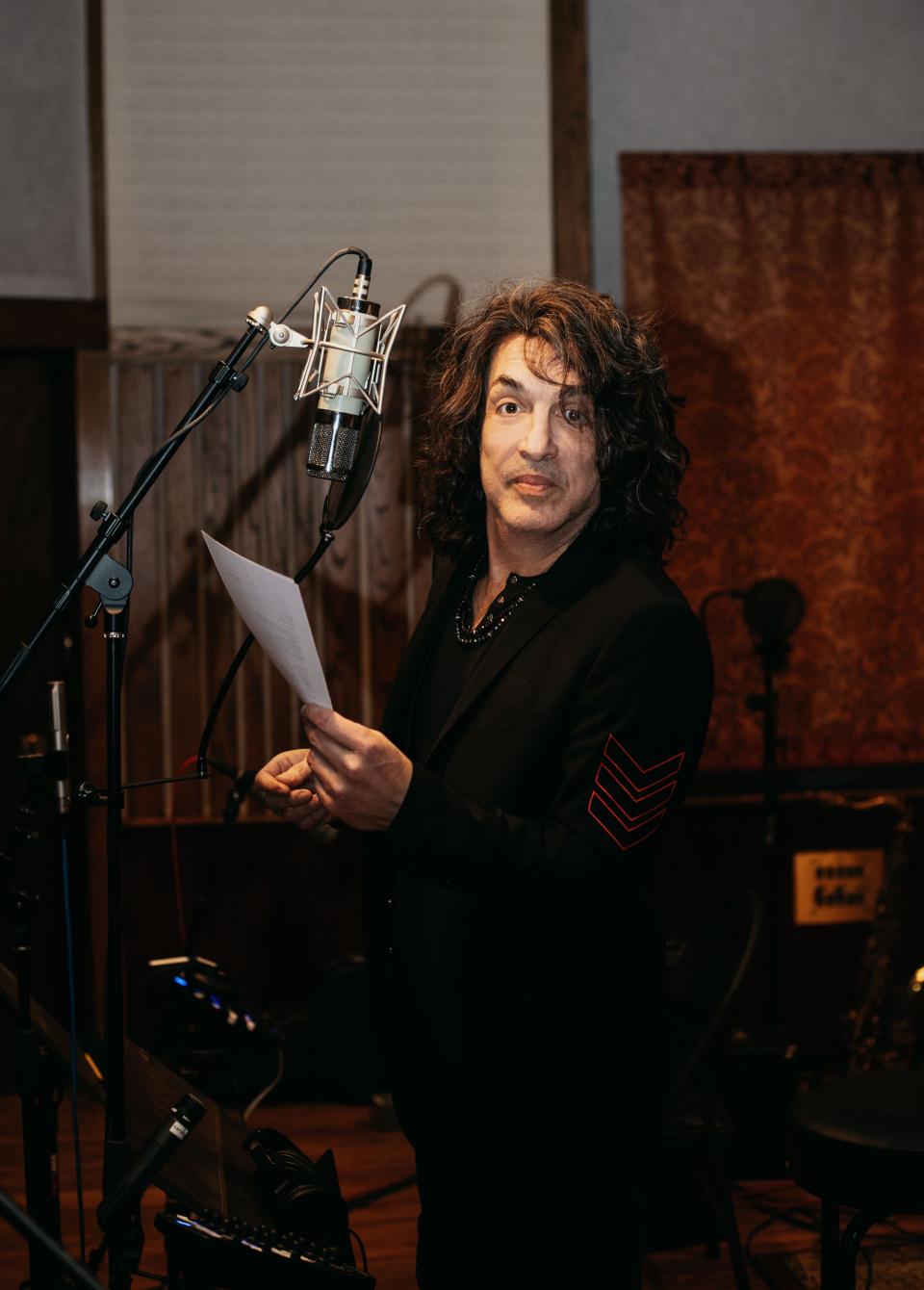 Paul Stanley, 69, in the recording studio for Soul Station's debut album "Now and Then."