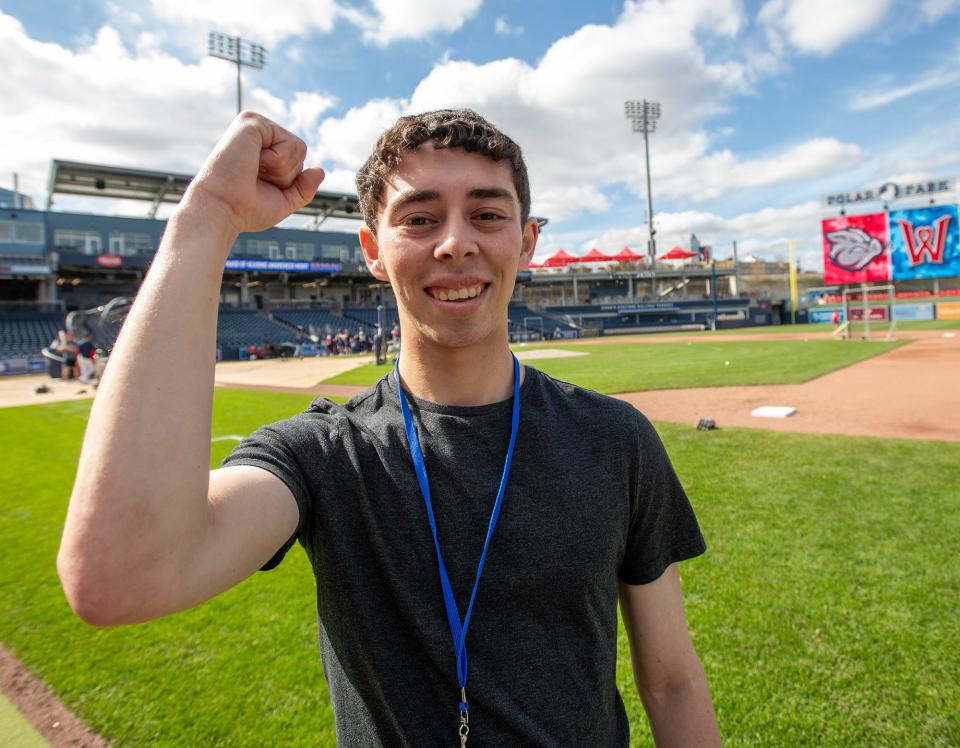 Noah Katz on the field at PolarPark.