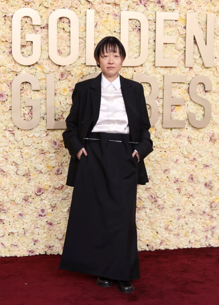 Celine Song attends the 81st Annual Golden Globe Awards at The Beverly Hilton on January 07, 2024 in Beverly Hills, California.