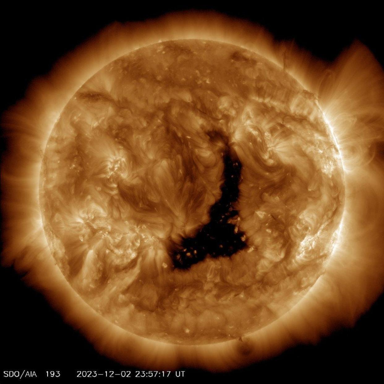 Imagen del Sol tomada por el SDO (Observatorio de dinámica solar) el pasado 02 de diciembre 2023 | SDO/NASA