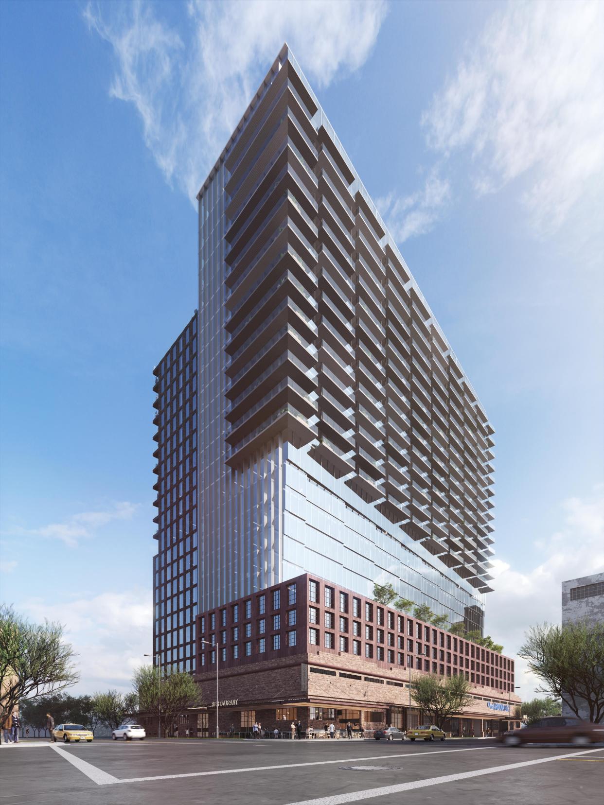 An artist's rendering shows the Fairmont Phoenix project, which will include hotels and for-sale condos.