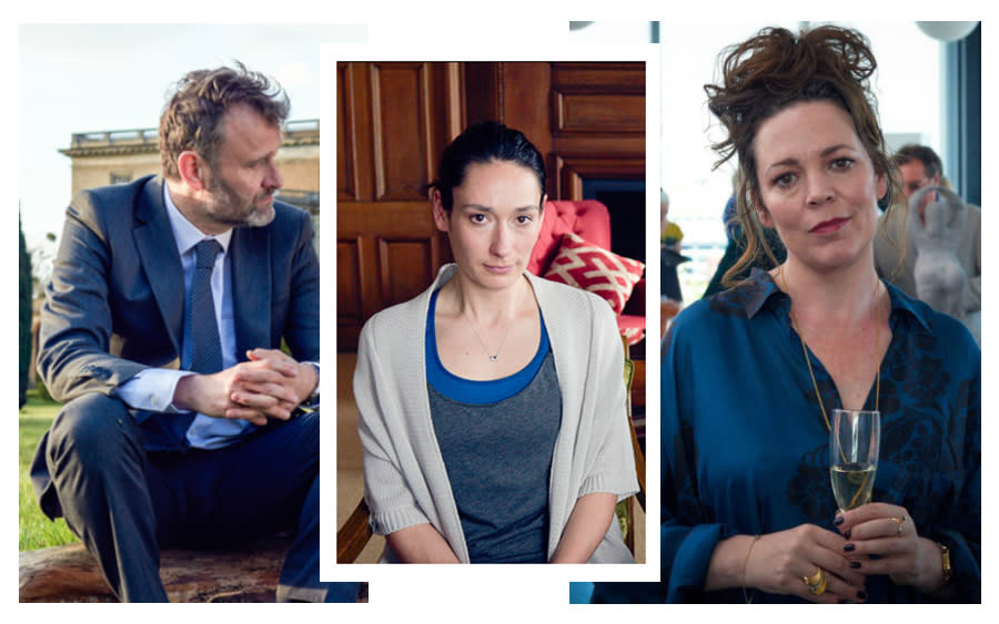 Hugh Dennis (left), Sian Clifford (centre) and Olivia Colman (right)