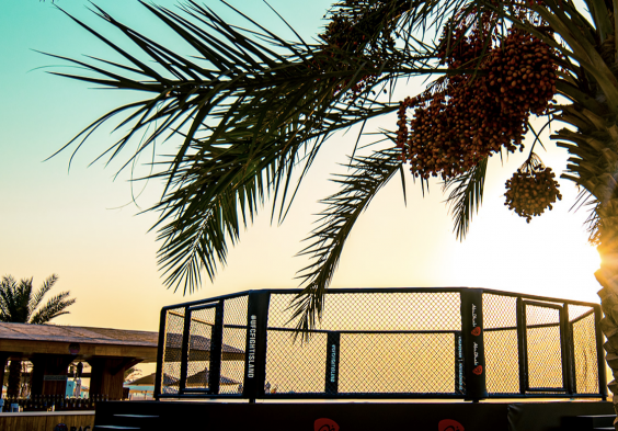 UFC’s beach Octagon on Yas Island is purely for promotional purposes (@UFC on Twitter)