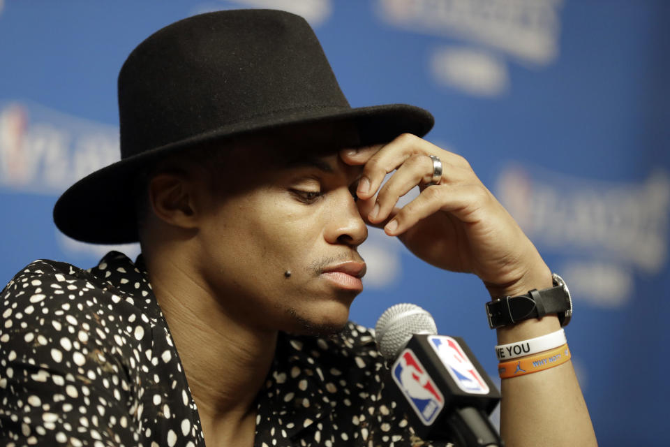 Russell Westbrook has a decision to make, and the Thunder’s future could depend on it. (AP)