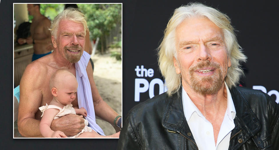 Richard Branson: The Virgin business magnate shows off a new look (inset). [Photo: Getty/Instagram]