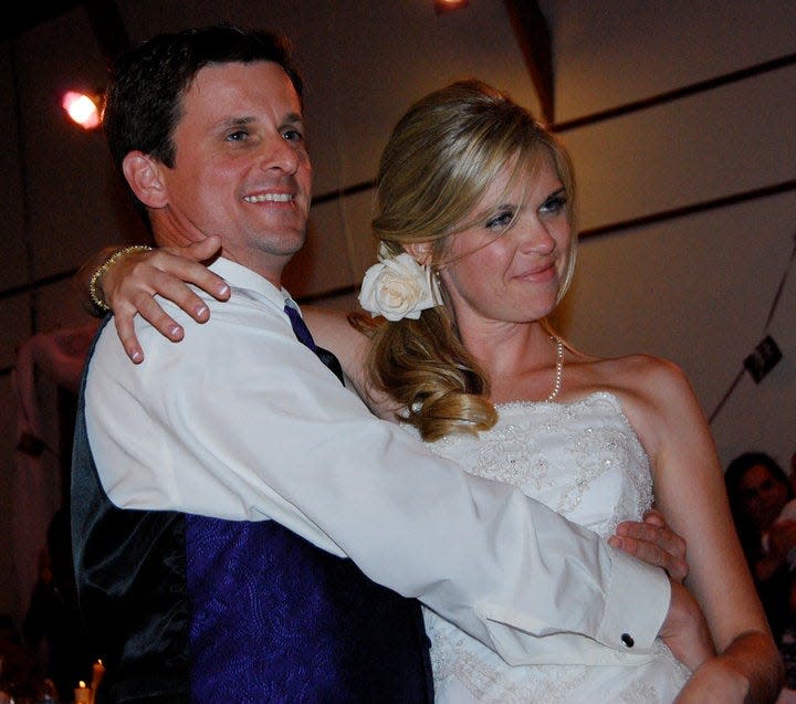 The author and her husband at their wedding in 2010.