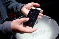 LeEco's new Le Pro3 phone is on display during a press event in San Francisco, California, U.S. October 19, 2016. RETUERS/Beck Diefenbach