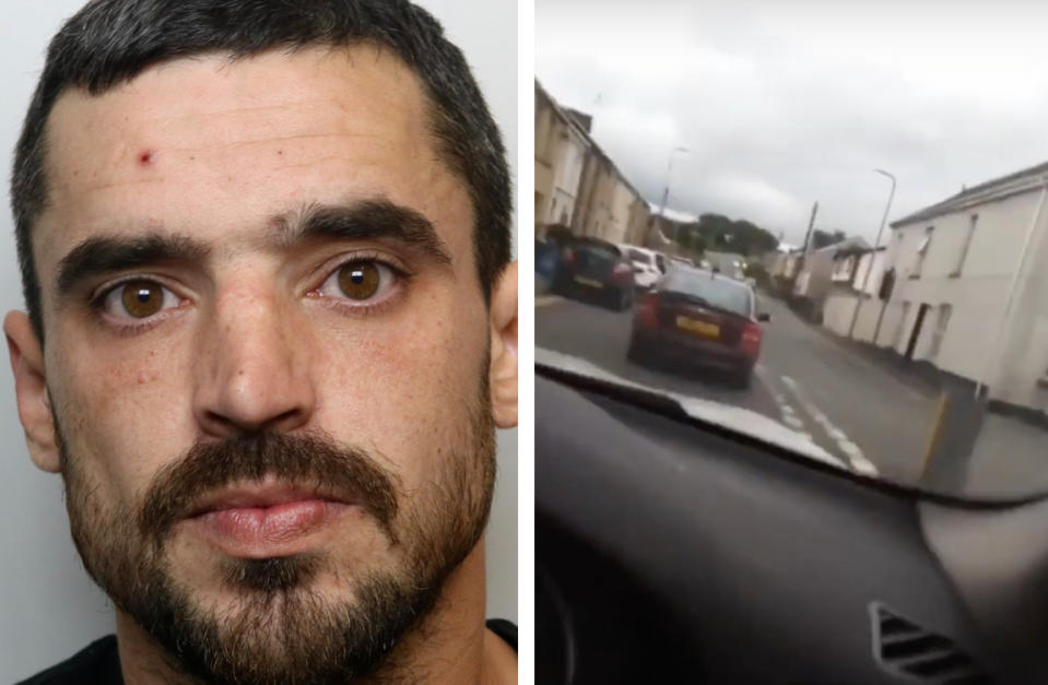 Justin Dean Jones took three videos of his own dangerous driving. (Dyfed-Powys Police)