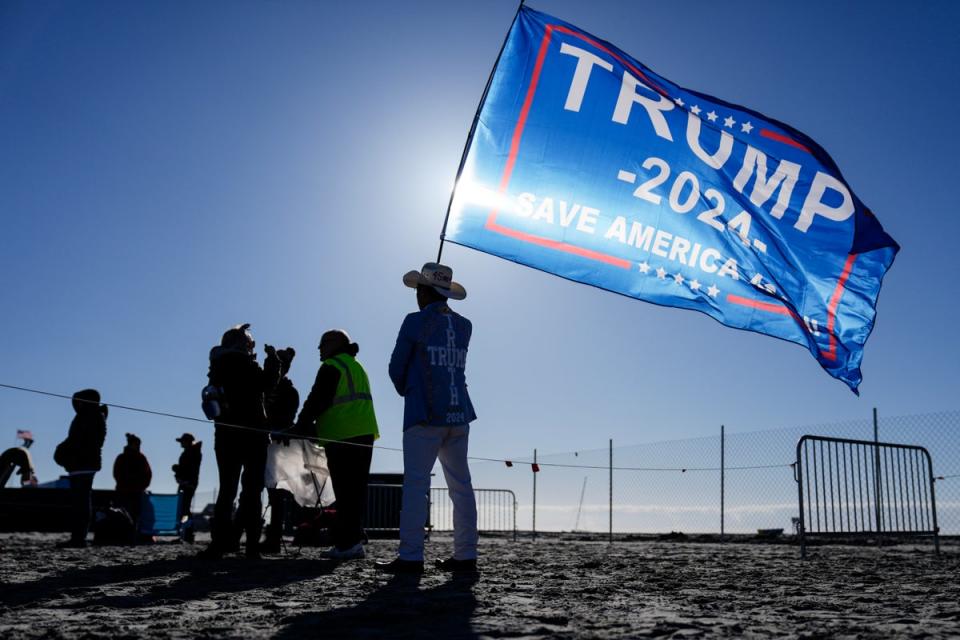 The rally in New Jersey comes as a welcome break for Mr Trump, who has spent much of the last three weeks inside a New York courtroom (AP)