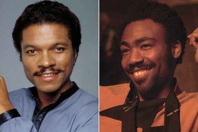 <p>Lucasfilm/Fox/Kobal/Shutterstock; Lucasfilm Ltd.</p> Landos Calrissian: Billy Dee Williams and Donald Glover