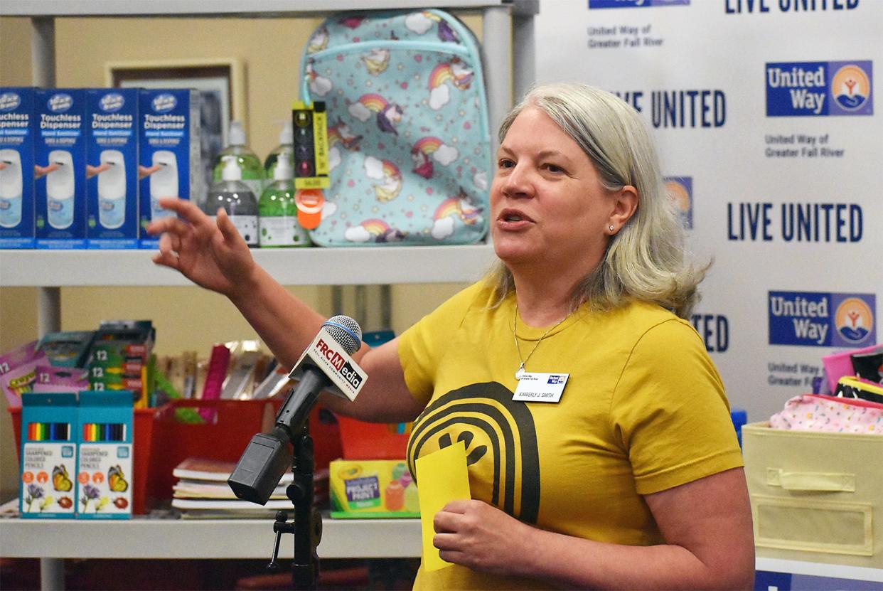 United Way of Greater Fall River Executive Director Kimberly J. Smith talks about their Teacher's Closet program on Thursday, Aug. 22, 2024.