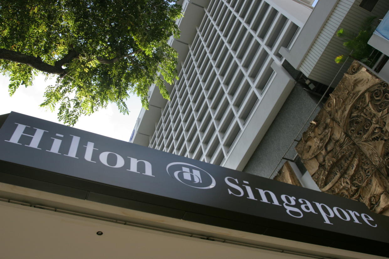 The Hilton hotel is seen in Singapore, December 30, 2005. (PHOTO: Reuters)