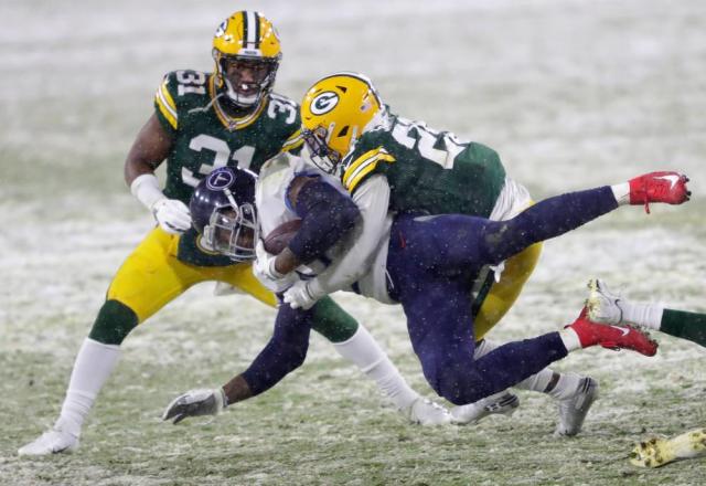 Green Bay Packers wearing all-white uniforms Thursday against Titans