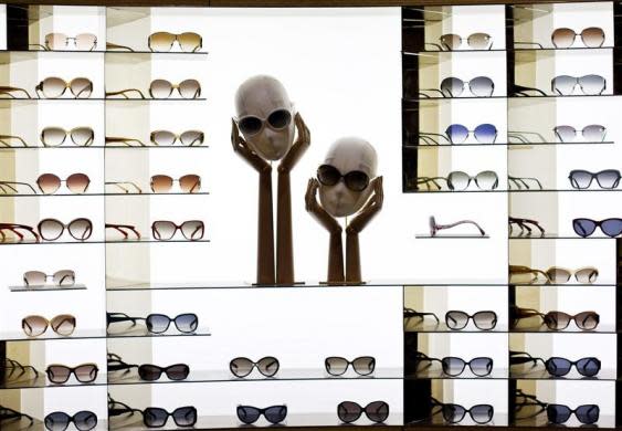 Louis Vuitton sunglasses are seen at the largest Louis Vuitton store in China, which is located in Shanghai, July 18, 2012.