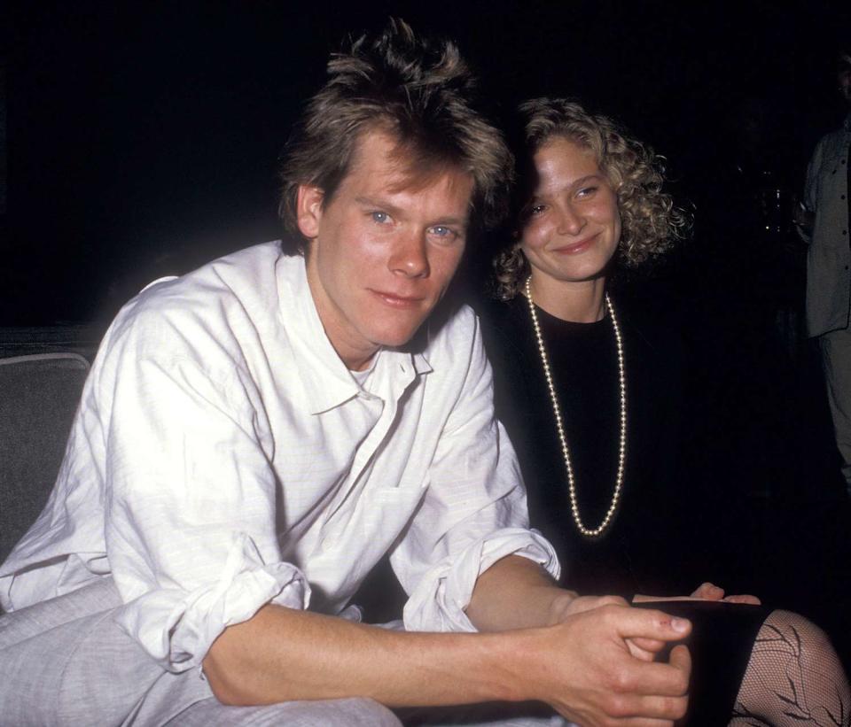 Kevin Bacon and actress Kyra Sedgwick attend the "Illuminations: An AIDS Benefit" Revue for the Northern Lights Alternatives on April 27, 1987 at the Limelight in New York City