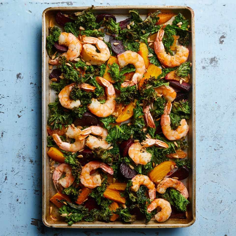 Sheet-Pan Shrimp & Beets