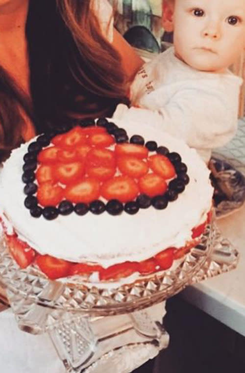 <p>The celebrity chef went a healthier route with this Memorial Day cake, baked by wife Lindsay Price. "Is there anything she can't do?" the chef beamed.</p>