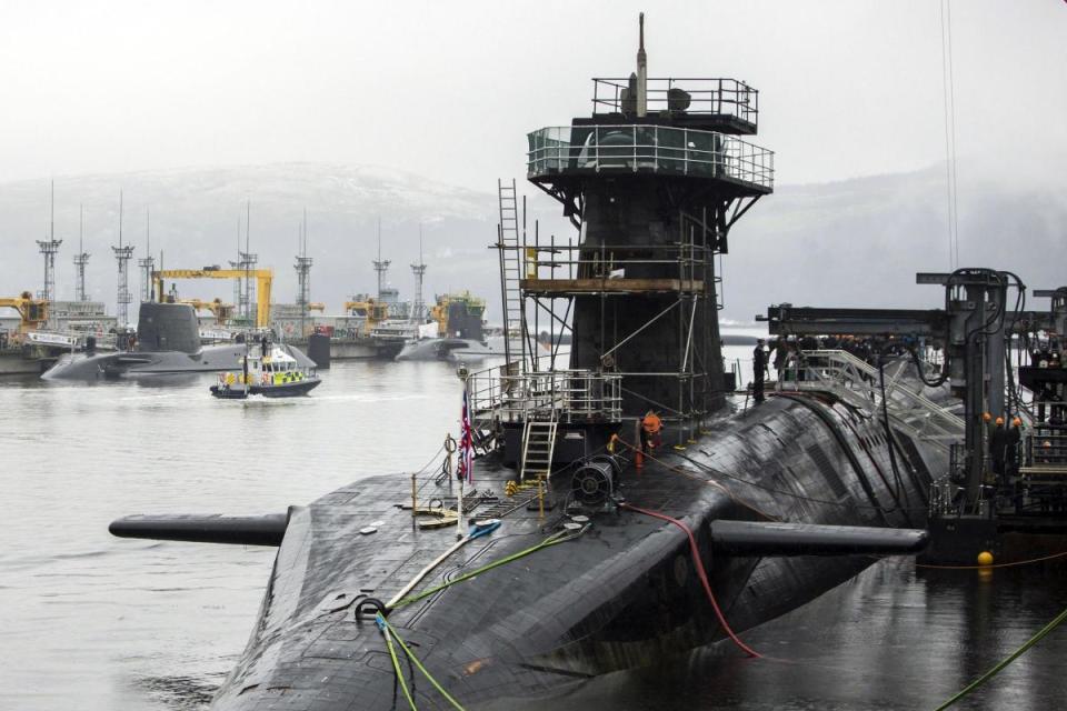 File photograph of a nuclear submarine stationed at Faslane <i>(Image: PA)</i>