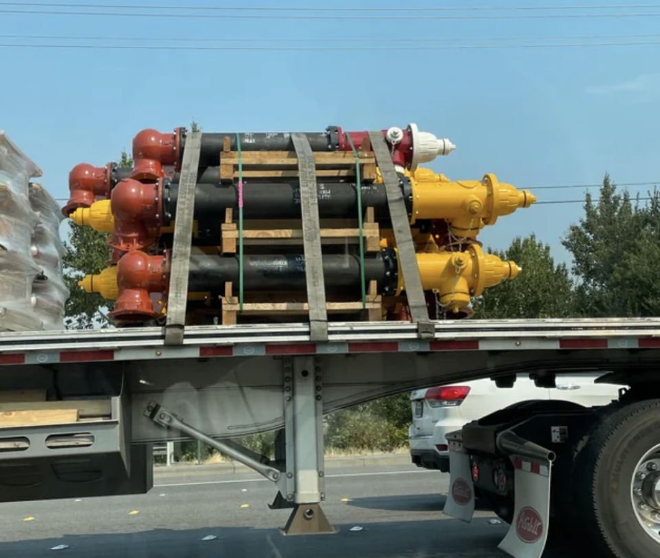 fire hydrants are longer and have a large tube that goes underground