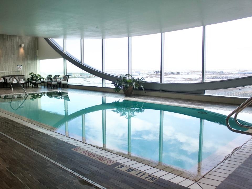 View of the pool area at the Westin Denver Airport Hotel