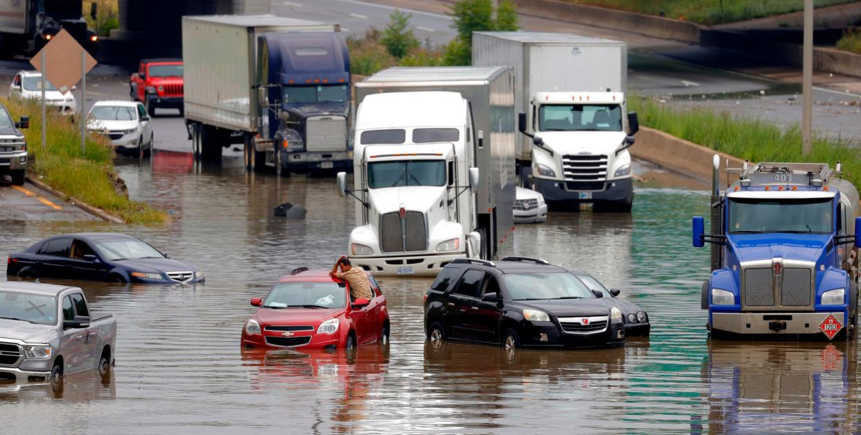 Heavy rain in the Detroit area on June 26, 2021 flooded highways, including I-94 west in Detroit, and city officials received reports of water in 25,000 basements.