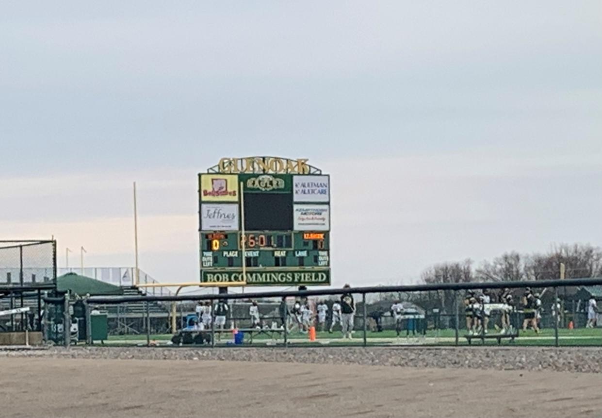 The scoreboard at GlenOak High School's Bob Commings Field will be replaced.