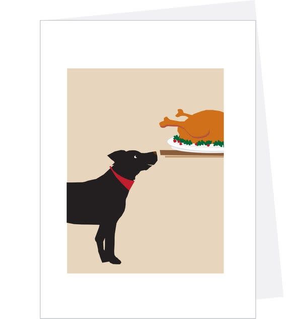 13) Black Lab and Turkey Card