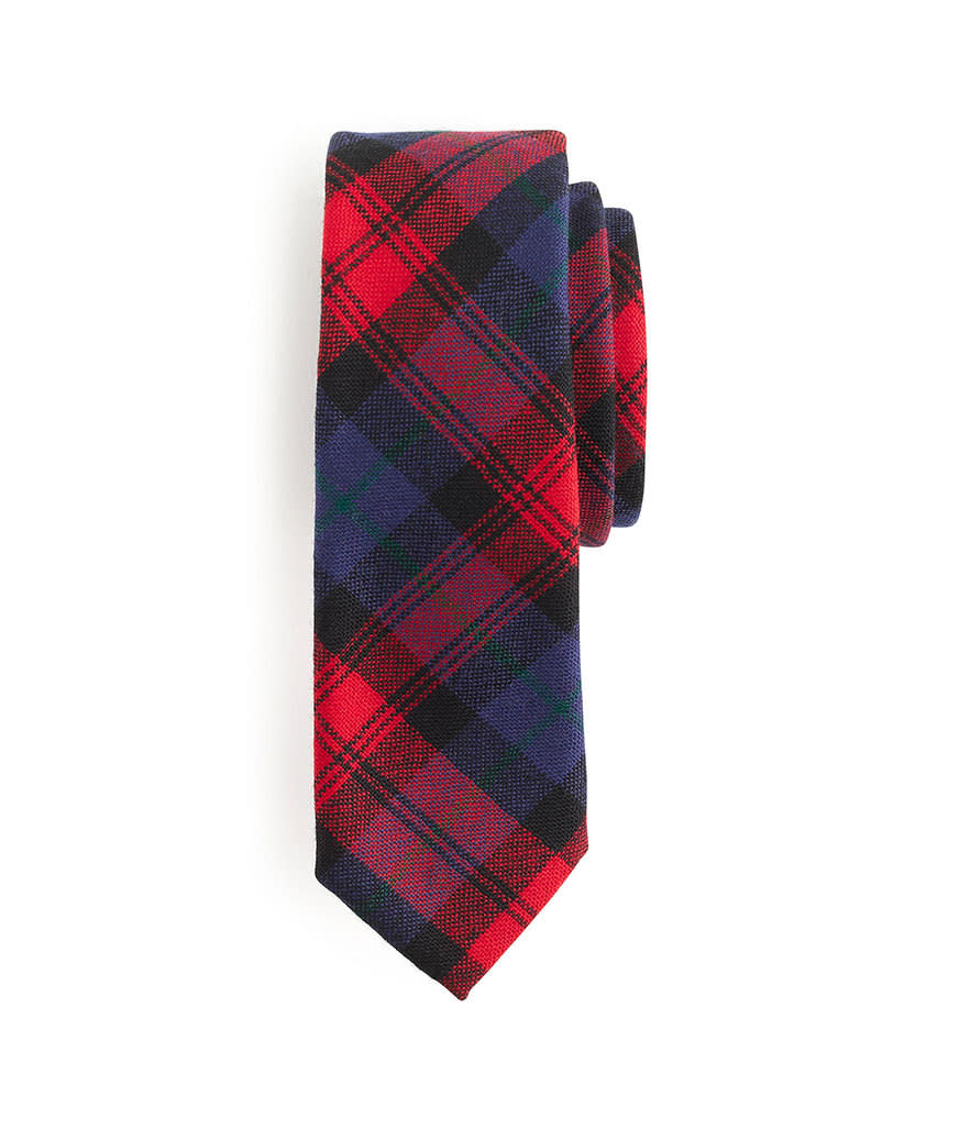 J. Crew English Wool Tie in Red Tartan