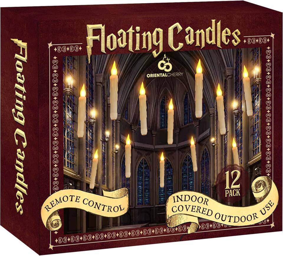 box with photo of floating candles